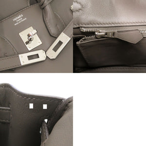 美品 エルメス バーキン25 ヴォースイフト エタン シルバー金具 C刻印(2018年製) ハンドバッグ 0597【中古】HERMES