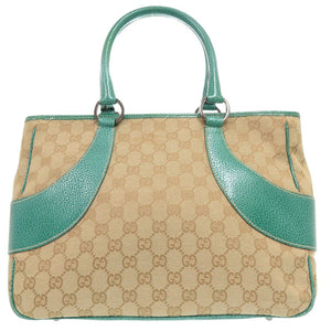 美品 グッチ GGキャンバス ハンドバッグ 113011トートバッグ レザー ベージュ 0600【中古】GUCCI