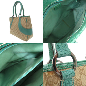 美品 グッチ GGキャンバス ハンドバッグ 113011トートバッグ レザー ベージュ 0600【中古】GUCCI