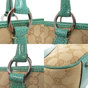 美品 グッチ GGキャンバス ハンドバッグ 113011トートバッグ レザー ベージュ 0600【中古】GUCCI