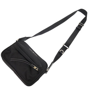 新品同様 エンポリオ アルマーニ イーグルマーク ナイロン ブラック ショルダーバッグ 黒 0610【中古】Emporio Armani