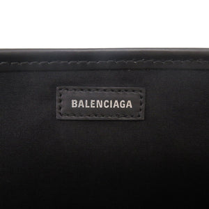 美品 バレンシアガ ネイビーカバスS キャンバス レザー ナチュラル ブラック ハンドバッグ 0615【中古】BALENCIAGA