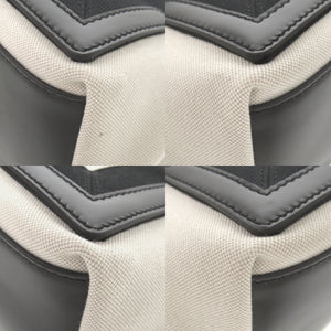 美品 バレンシアガ ネイビーカバスS キャンバス レザー ナチュラル ブラック ハンドバッグ 0615【中古】BALENCIAGA