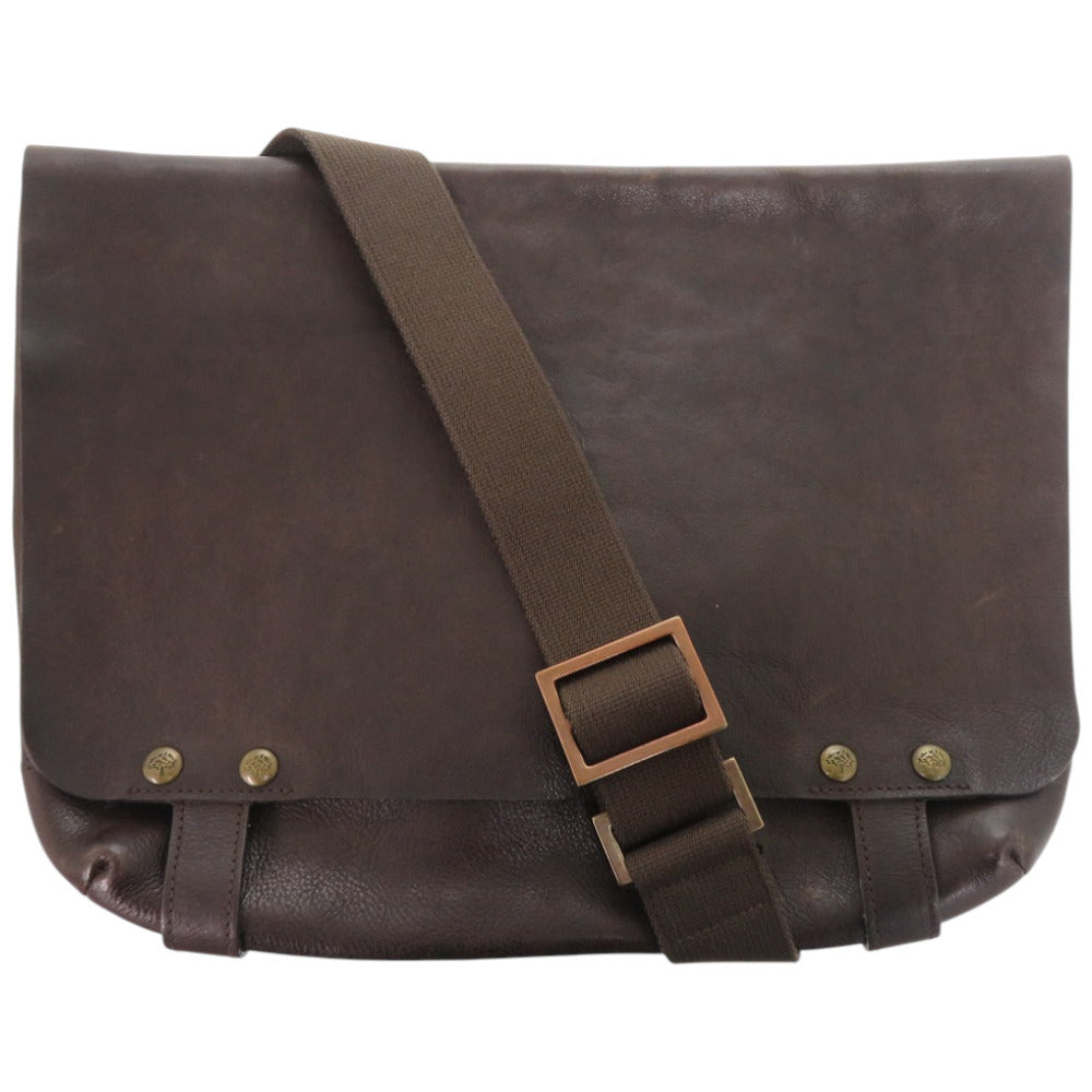 マルベリー ビジネスバッグ A4 書類 レザー ブラウン ゴールド金具 茶 ブリーフケース 0618【中古】MULBERRY