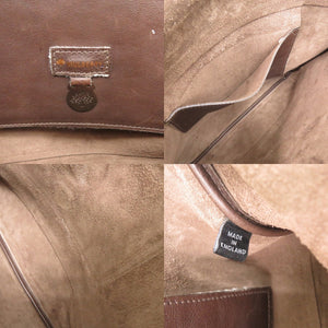 マルベリー ビジネスバッグ A4 書類 レザー ブラウン ゴールド金具 茶 ブリーフケース 0618【中古】MULBERRY