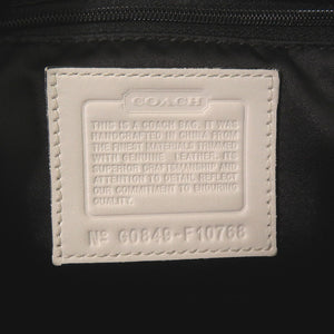 コーチ シグネチャー キャンバス/レザー グレー/ホワイト ショルダーバッグ 0635【中古】COACH
