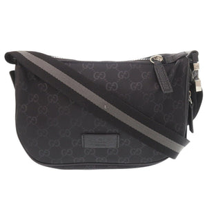新品同様 グッチ GGナイロン ブラック ショルダーバッグ 黒 0637【中古】GUCCI