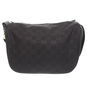 新品同様 グッチ GGナイロン ブラック ショルダーバッグ 黒 0637【中古】GUCCI