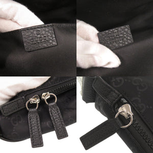 新品同様 グッチ GGナイロン ブラック ショルダーバッグ 黒 0637【中古】GUCCI