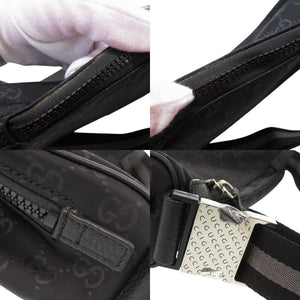 新品同様 グッチ GGナイロン ブラック ショルダーバッグ 黒 0637【中古】GUCCI