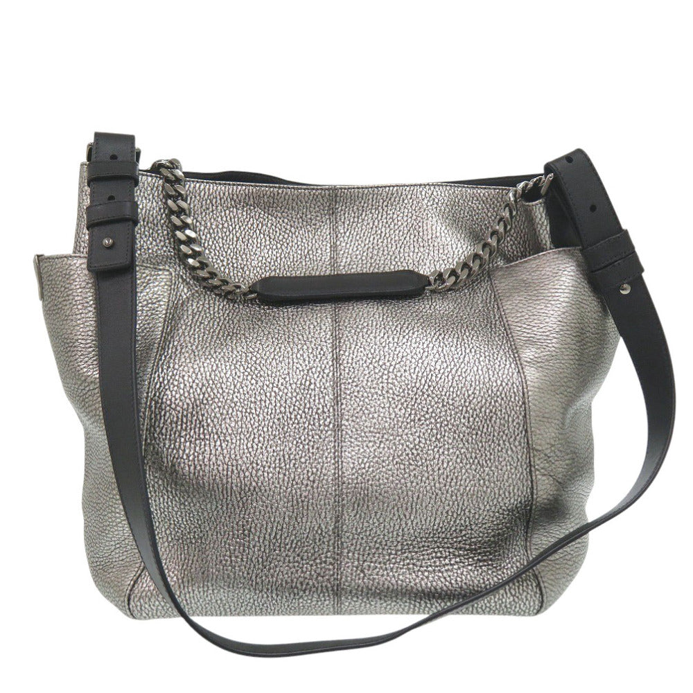 美品 ジミーチュウ レザー シルバー ショルダーバッグ 0639【中古】JIMMY CHOO