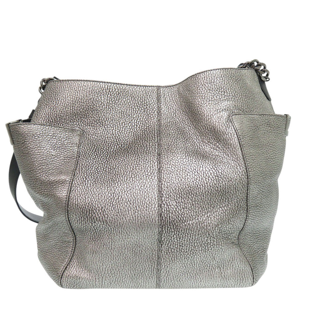 美品 ジミーチュウ レザー シルバー ショルダーバッグ 0639【中古】JIMMY CHOO