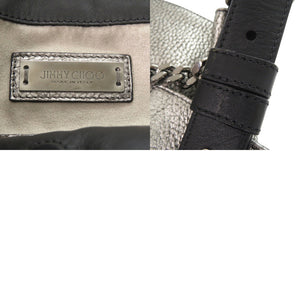 美品 ジミーチュウ レザー シルバー ショルダーバッグ 0639【中古】JIMMY CHOO