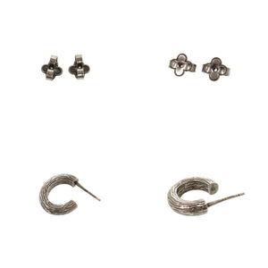 美品 ルイ ヴィトン ブックルLVウッド MP2783 メタル シルバー ピアス LV 0667【中古】LOUIS VUITTON