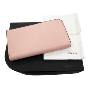 新品同様 ヴァレクストラ Lジップパース L字ファスナー 長財布 カーフ/ソフトカーフスキン ペオニア ピンク 0672【中古】Valextra
