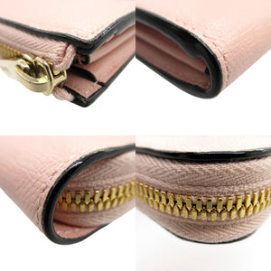 新品同様 ヴァレクストラ Lジップパース L字ファスナー 長財布 カーフ/ソフトカーフスキン ペオニア ピンク 0672【中古】Valextra