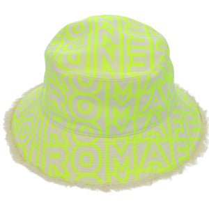 新品同様 フェンディ マークジェイコブス コラボ バケットハット コットン ポリエステル ネオンイエロー 帽子 0673【中古】FENDI