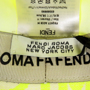 新品同様 フェンディ マークジェイコブス コラボ バケットハット コットン ポリエステル ネオンイエロー 帽子 0673【中古】FENDI
