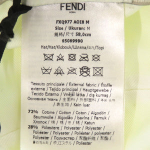 新品同様 フェンディ マークジェイコブス コラボ バケットハット コットン ポリエステル ネオンイエロー 帽子 0673【中古】FENDI