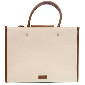 美品 ジミーチュウ ヴァレンヌ アヴェニュー VARENN AVENUE 2WAY キャンバス レザー ナチュラル ベージュ ブラウン ショルダーバッグ 0679【中古】JIMMY CHOO
