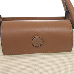 美品 ジミーチュウ ヴァレンヌ アヴェニュー VARENN AVENUE 2WAY キャンバス レザー ナチュラル ベージュ ブラウン ショルダーバッグ 0679【中古】JIMMY CHOO