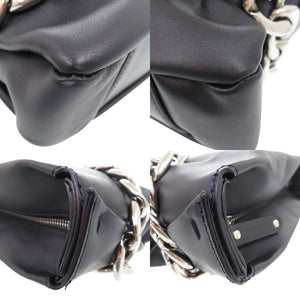 美品 メゾン マルジェラ チェーン 2WAY ショルダーバッグ クラッチバッグ S29WF0041 レザー ネイビー 0681【中古】Maison Margiela