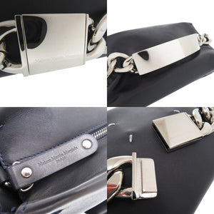 美品 メゾン マルジェラ チェーン 2WAY ショルダーバッグ クラッチバッグ S29WF0041 レザー ネイビー 0681【中古】Maison Margiela