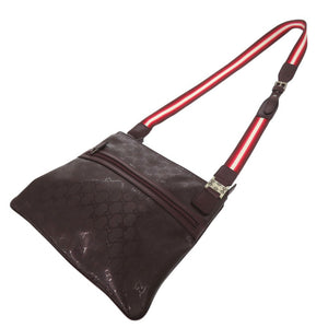 新品同様 グッチ GGインプリメ ショルダーバッグ 斜め掛けショルダー 336670 PVC レザー ボルドー 0684【中古】GUCCI