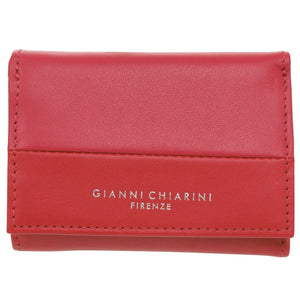 新品同様 ジャンニ キアリーニ コンパクトウォレット レザー レッド 三つ折り財布 赤 0690【中古】GIANNI CHIARINI