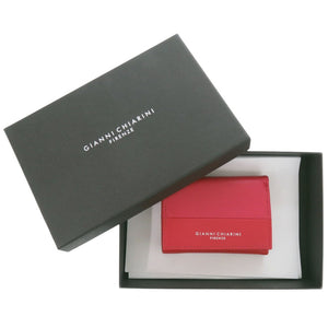 新品同様 ジャンニ キアリーニ コンパクトウォレット レザー レッド 三つ折り財布 赤 0690【中古】GIANNI CHIARINI