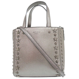 美品 ジミーチュウ 2way ミニ ペガシ スタースタッズ ハンドバッグ レザー シルバー 0700【中古】JIMMY CHOO