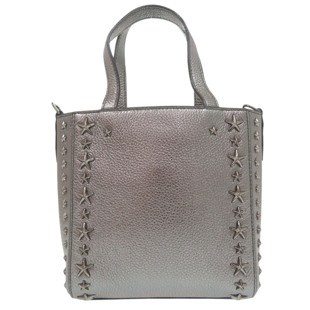 美品 ジミーチュウ 2way ミニ ペガシ スタースタッズ ハンドバッグ レザー シルバー 0700【中古】JIMMY CHOO
