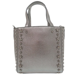 美品 ジミーチュウ 2way ミニ ペガシ スタースタッズ ハンドバッグ レザー シルバー 0700【中古】JIMMY CHOO