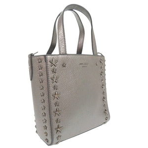 美品 ジミーチュウ 2way ミニ ペガシ スタースタッズ ハンドバッグ レザー シルバー 0700【中古】JIMMY CHOO