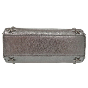 美品 ジミーチュウ 2way ミニ ペガシ スタースタッズ ハンドバッグ レザー シルバー 0700【中古】JIMMY CHOO