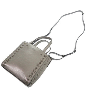 美品 ジミーチュウ 2way ミニ ペガシ スタースタッズ ハンドバッグ レザー シルバー 0700【中古】JIMMY CHOO