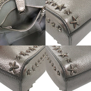 美品 ジミーチュウ 2way ミニ ペガシ スタースタッズ ハンドバッグ レザー シルバー 0700【中古】JIMMY CHOO
