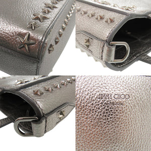 美品 ジミーチュウ 2way ミニ ペガシ スタースタッズ ハンドバッグ レザー シルバー 0700【中古】JIMMY CHOO
