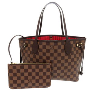 新品同様 ルイ ヴィトン ネヴァーフルPM ポーチ付き ダミエ N41359 ブラウン トートバッグ LV 0701【中古】LOUIS VUITTON