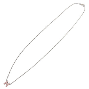 美品 エルメス ミニポップアッシュH メタル シルバー金具 ピンク ネックレス 0704【中古】HERMES
