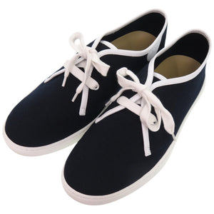 未使用 エルメス キャンバス レザー ネイビー サイズ43 スニーカー 紺 0714 【中古】 HERMES