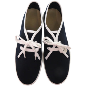 未使用 エルメス キャンバス レザー ネイビー サイズ43 スニーカー 紺 0714 【中古】 HERMES