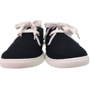 未使用 エルメス キャンバス レザー ネイビー サイズ43 スニーカー 紺 0714 【中古】 HERMES