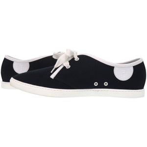 未使用 エルメス キャンバス レザー ネイビー サイズ43 スニーカー 紺 0714 【中古】 HERMES