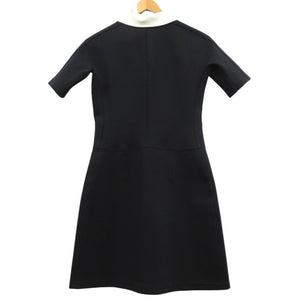 新品同様 ルイ ヴィトン テクニカルジャージー ピーターパンカラードレス スポーティ ハーフファスナー カラビナ FQDR45G72 ナイロン ポリウレタン ブラック LV 0730【中古】LOUIS VUITTON