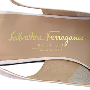 美品 サルヴァトーレ フェラガモ DP44994 レザー ホワイト 白 パンプス 0734【中古】Salvatore Ferragamo
