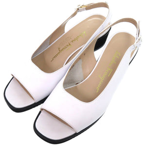 美品 サルヴァトーレ フェラガモ DP44994 レザー ホワイト 白 パンプス 0734【中古】Salvatore Ferragamo