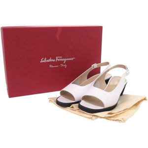 美品 サルヴァトーレ フェラガモ DP44994 レザー ホワイト 白 パンプス 0734【中古】Salvatore Ferragamo