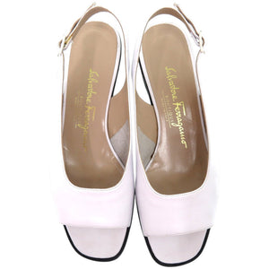 美品 サルヴァトーレ フェラガモ DP44994 レザー ホワイト 白 パンプス 0734【中古】Salvatore Ferragamo