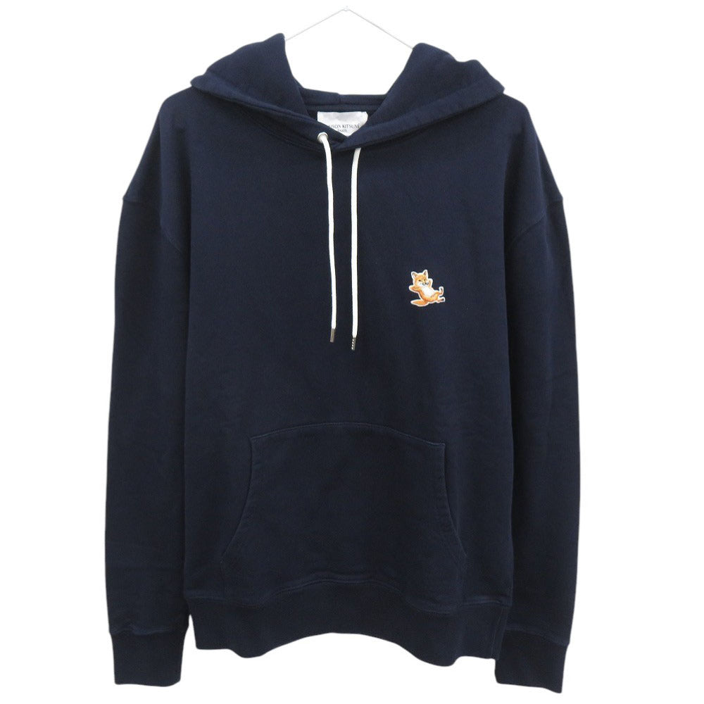未使用 メゾンキツネ CHILLAX FOX サイズXL IU00355KM0001 コットン ネイビー パーカー 0753【中古】MAISON KITSUNE メンズ